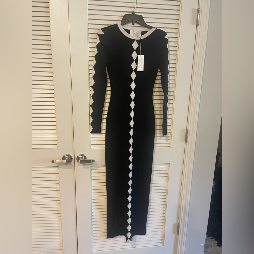 VictorGlemaud black and white sweater dress